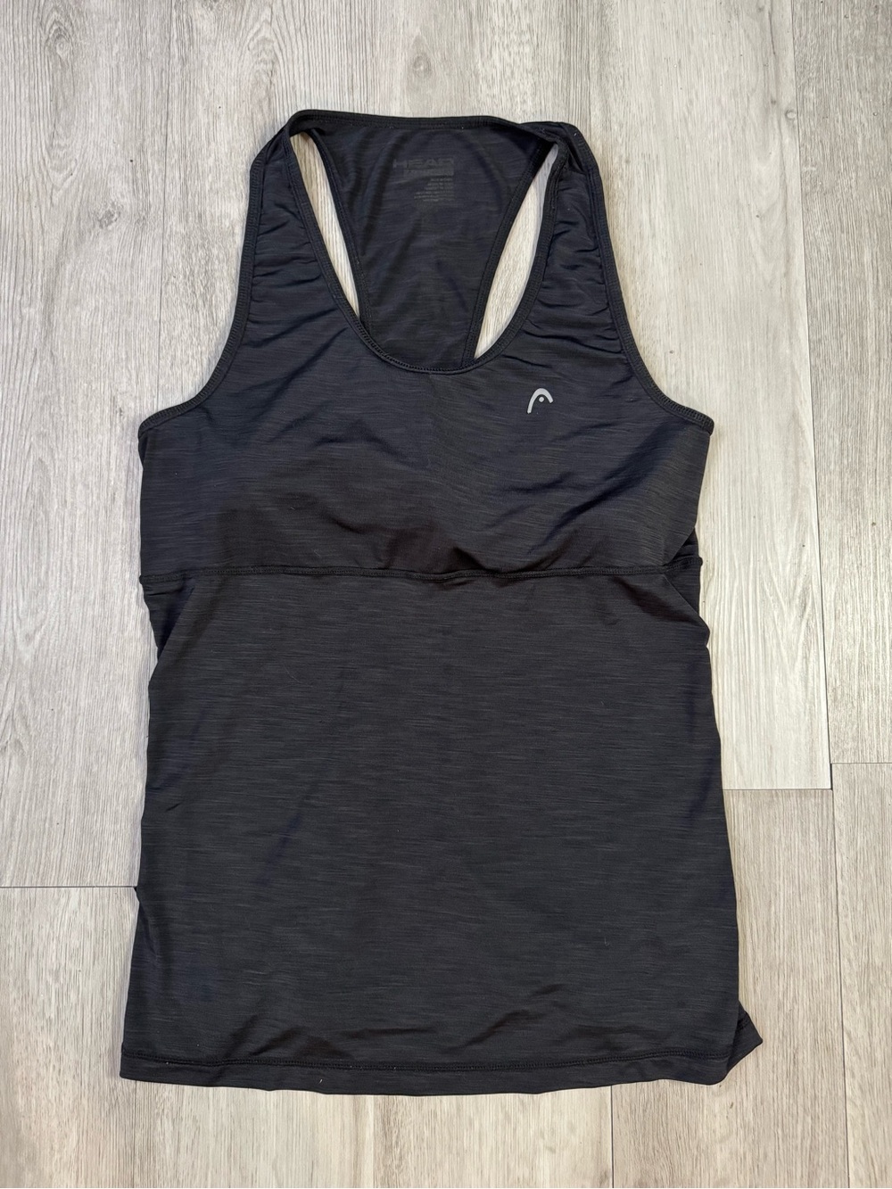 Head Women’s Black Racer Back Tank Built In Shelf Bra Black Size XL